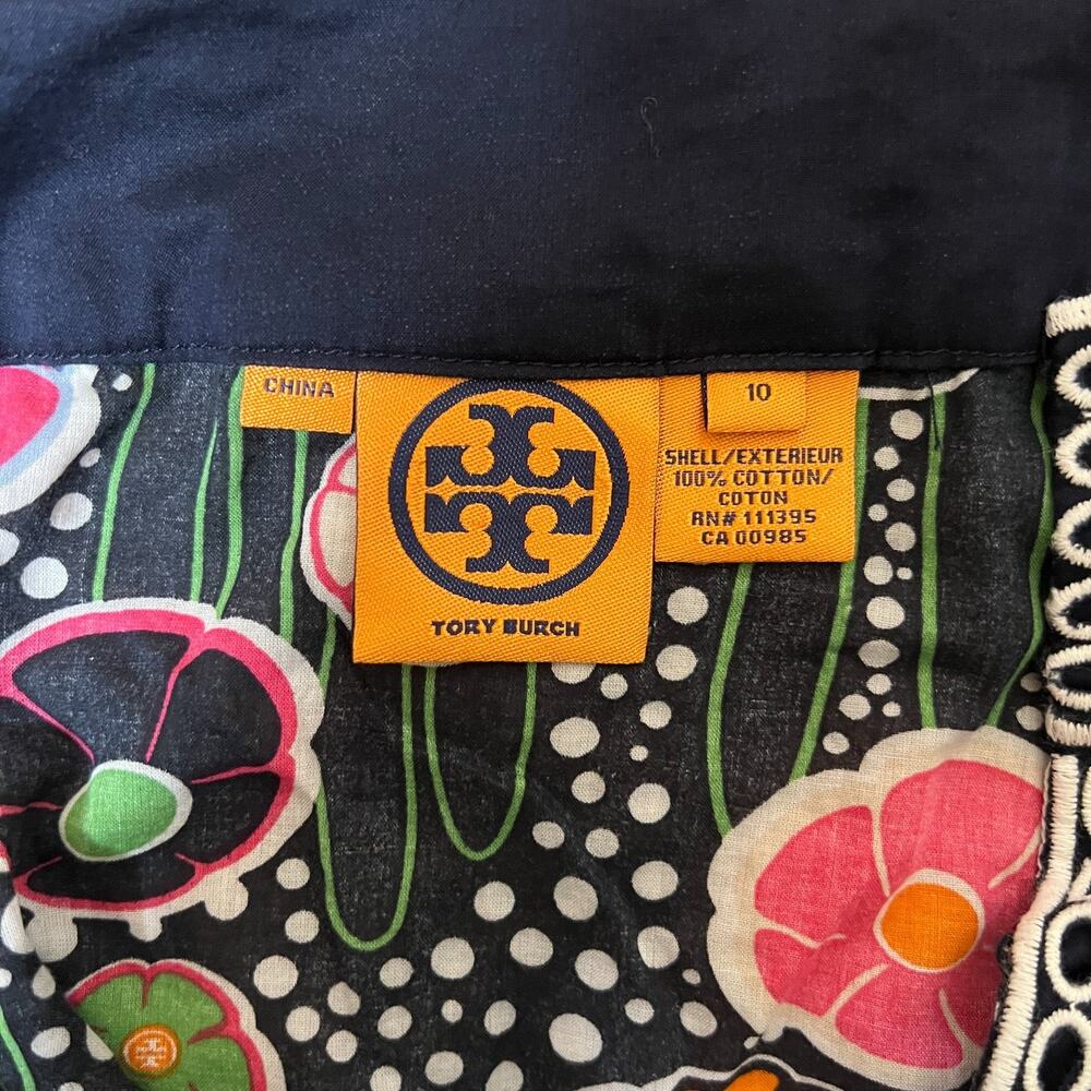 Tory Burch Multi-color Floral Tunic Top Artsy Groovy Boho Whimsical Maximalist - Picture 4 of 11